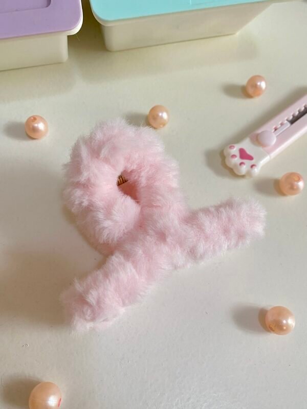 Pink Fluffy Claw Clip