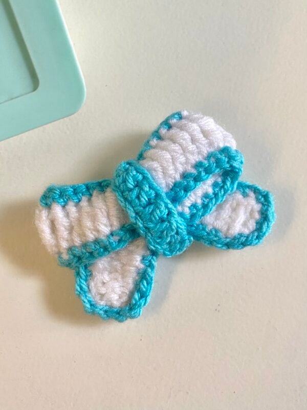 Crochet Blue Bow
