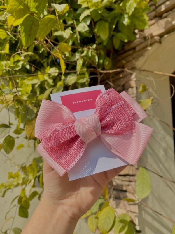 Lacey Bow Baby pink