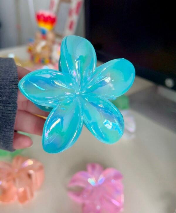 Holographic Blossom Claw Clip